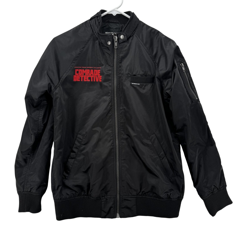 Members Only Iconic Racer Jacket Mens Small Black Bomber Comrade Detective Promo